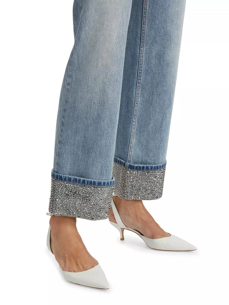 Alice + Olivia Weezy High-Rise Straight-Leg Embellished Jeans 6