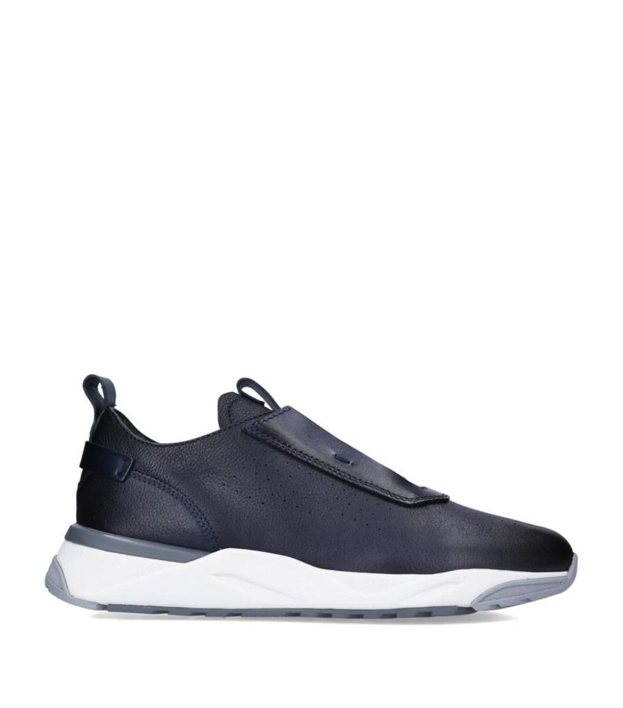 Santoni Leather Patina Runner Sneakers 3