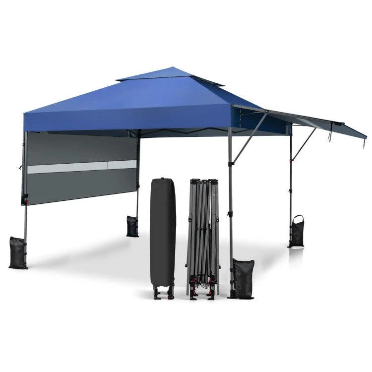 Hivvago 10 x 17.6 Feet Outdoor Instant Pop-up Canopy Tent with Dual Half Awnings-White 8
