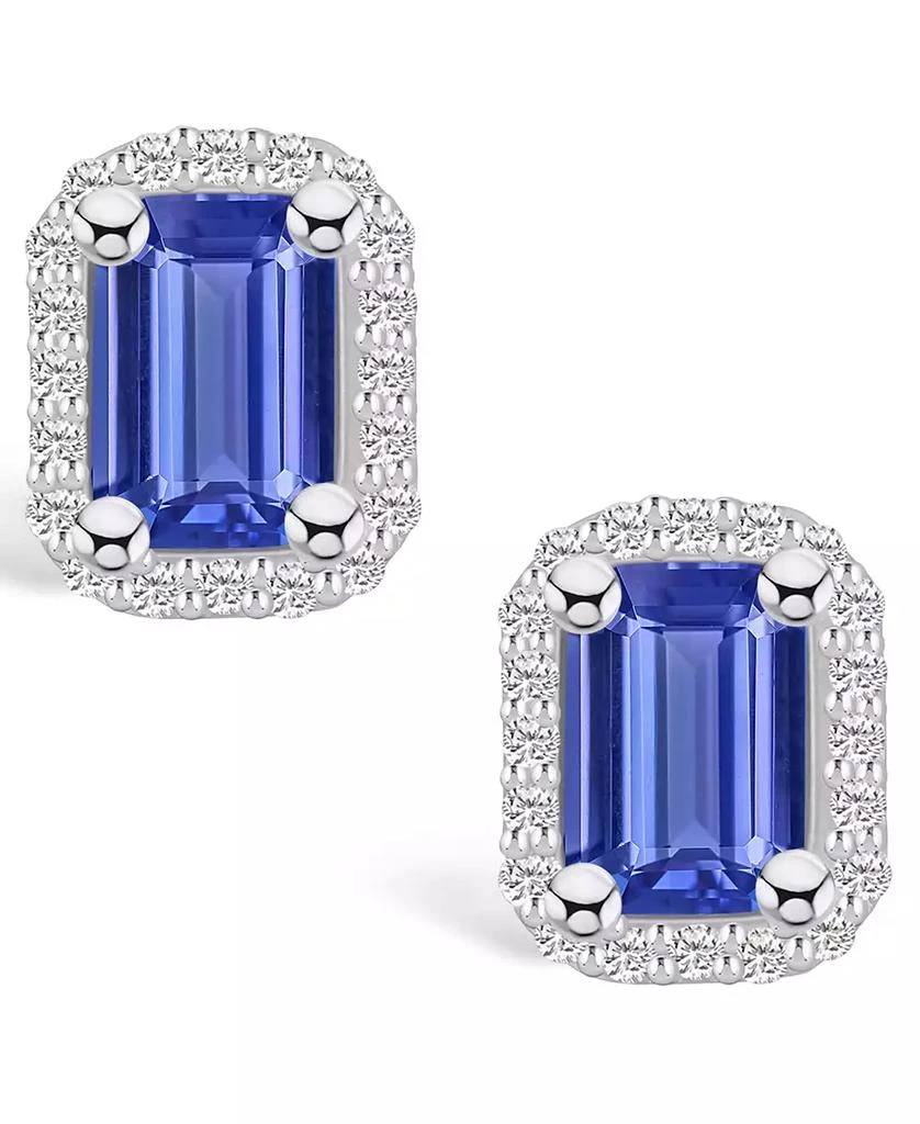 Macy's Tanzanite (1-1/10 Ct. t.w.) and Diamond (1/5 Ct. t.w.) Halo Stud Earrings 3