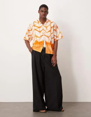 Cotton:On Cotton On Cabana short sleeve shirt in orange abstract print 1