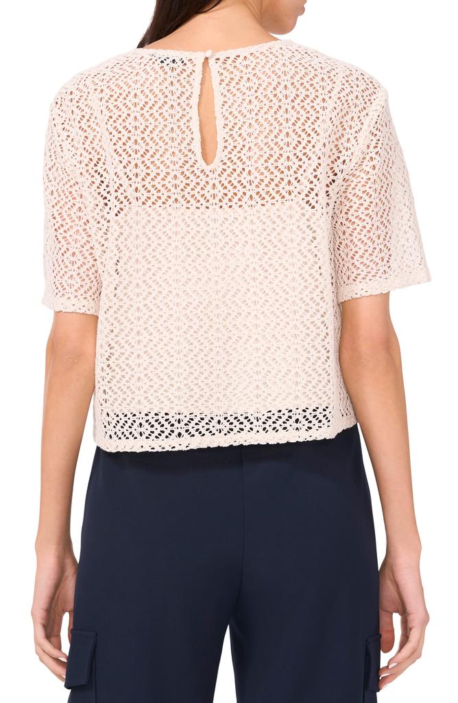 Halogen Geometric Openwork T-Shirt