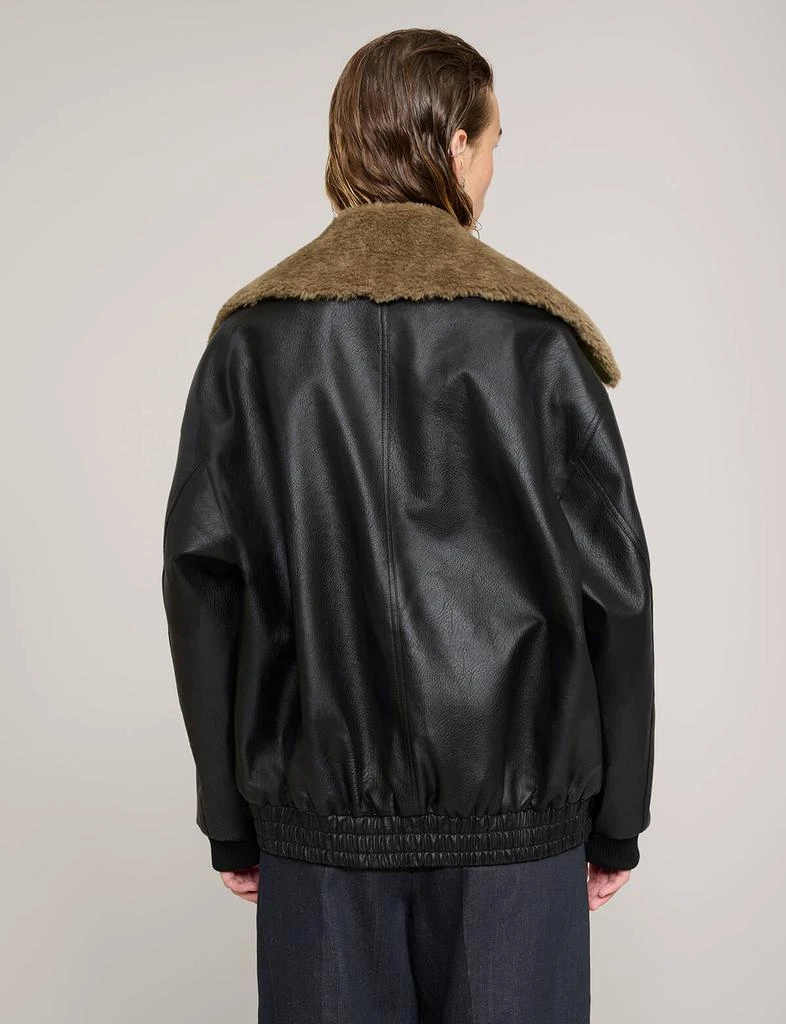 Pixie Market Fur Collar Leather Bomber jacket 4