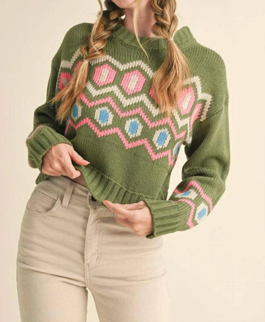 &merci &Merci - Stay Cozy Geometric Pattern Sweater 2