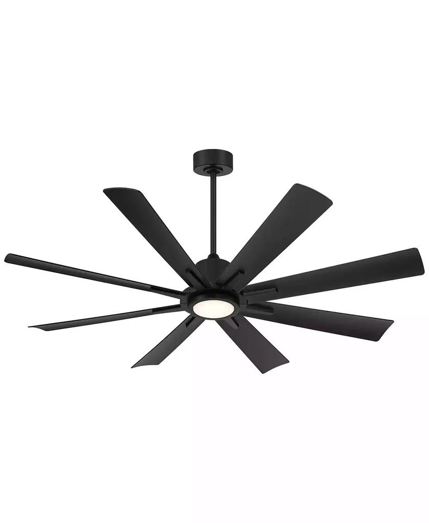 Casa Vieja 54" Inspirit Modern Indoor Outdoor Ceiling Fan 8 Blade LED Light Remote Control Matte Black Finish Bedroom Damp Rated 7