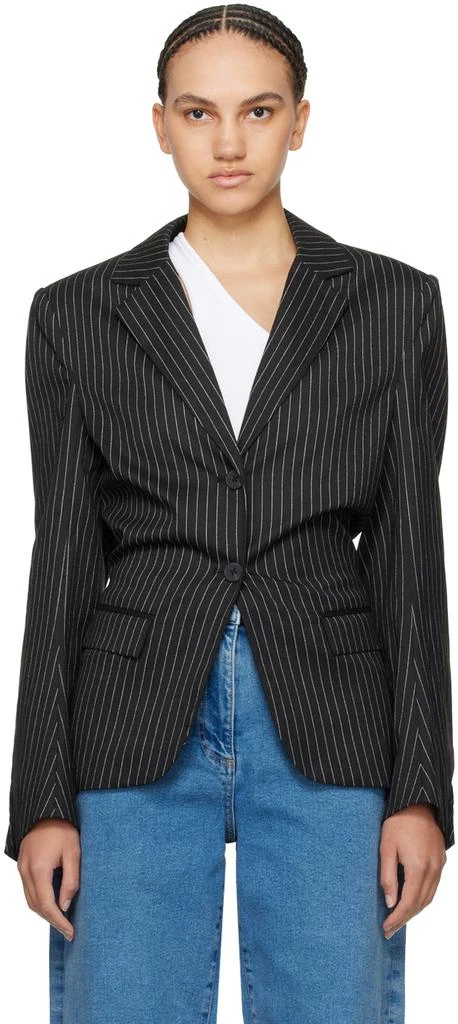 REMAIN Birger Christensen Black Striped Blazer 1