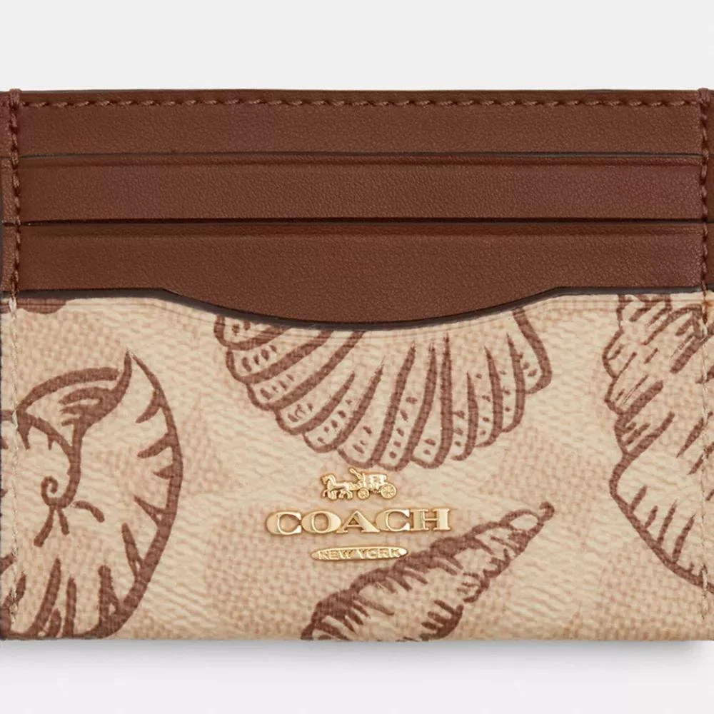 Coach Slim Id Card Case In Signature Canvas With Shell Print 3