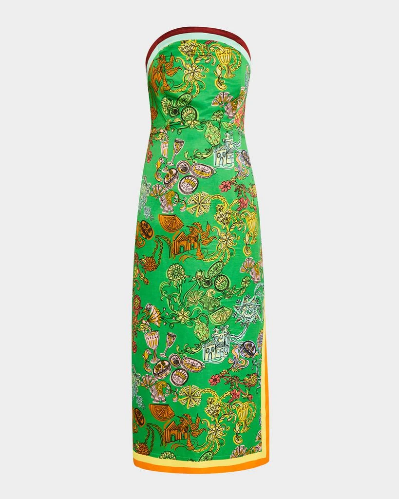 ALEMAIS Fiesta Strapless Midi Dress 1