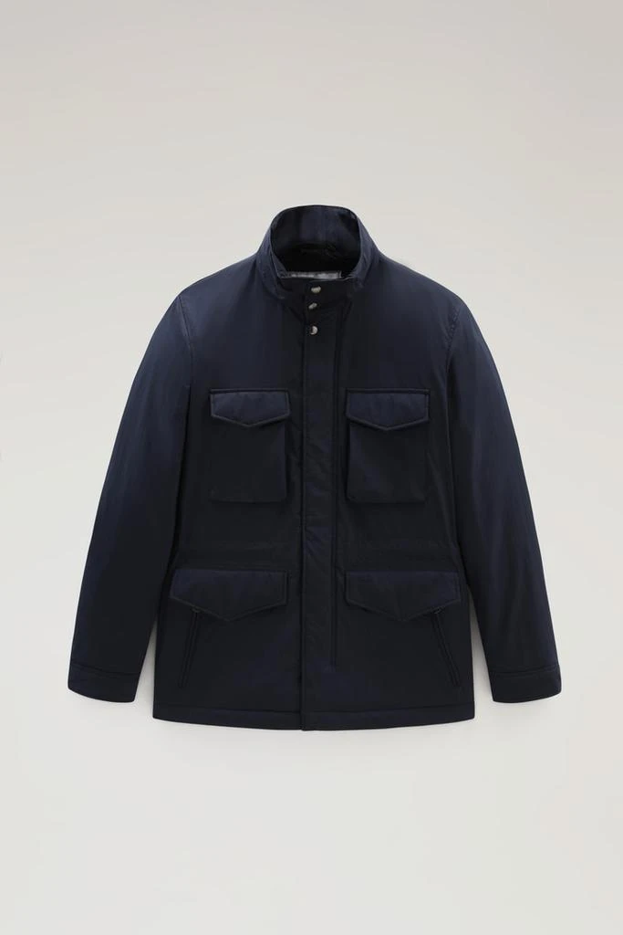 Woolrich Ripstop Field Jacket with Sherpa Wool Lining - Men - Blue 1