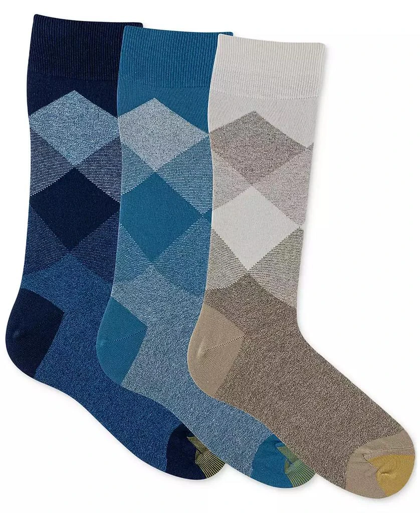 Gold Toe Men's 8 Track Argyle Crew Socks- 3-pack 3
