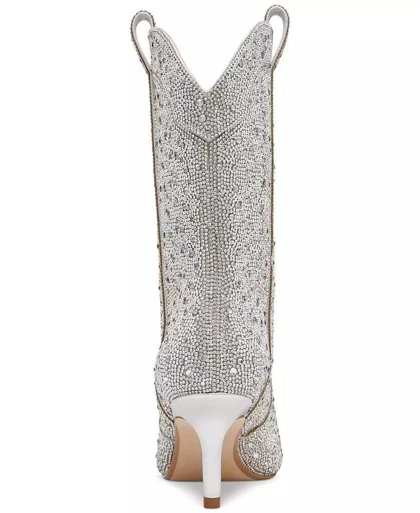 Steve Madden Women's Leigha Rhinestone Kitten-Heel Western Booties 5