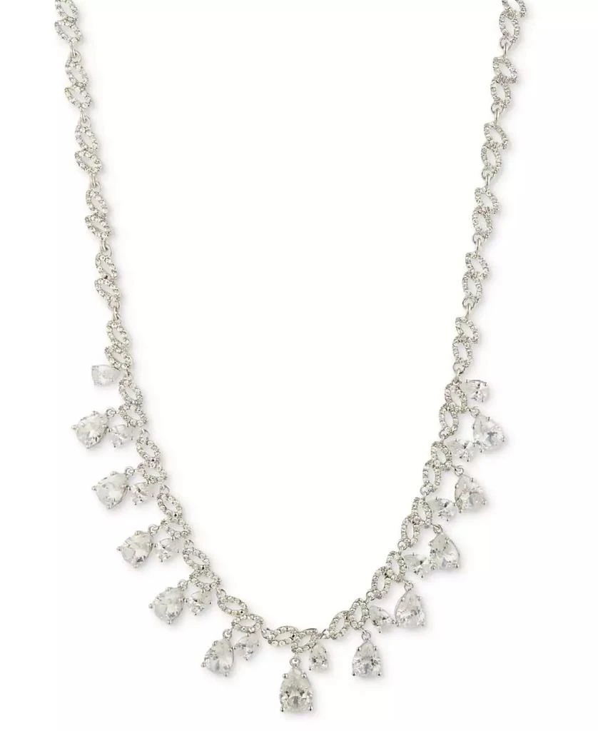 Givenchy Silver-Tone Crystal Dangle Fancy Collar Necklace, 16" + 3" extender 1
