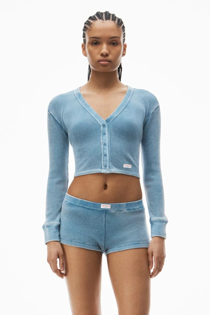 Alexander Wang cardigan in waffle-knit cotton stretch