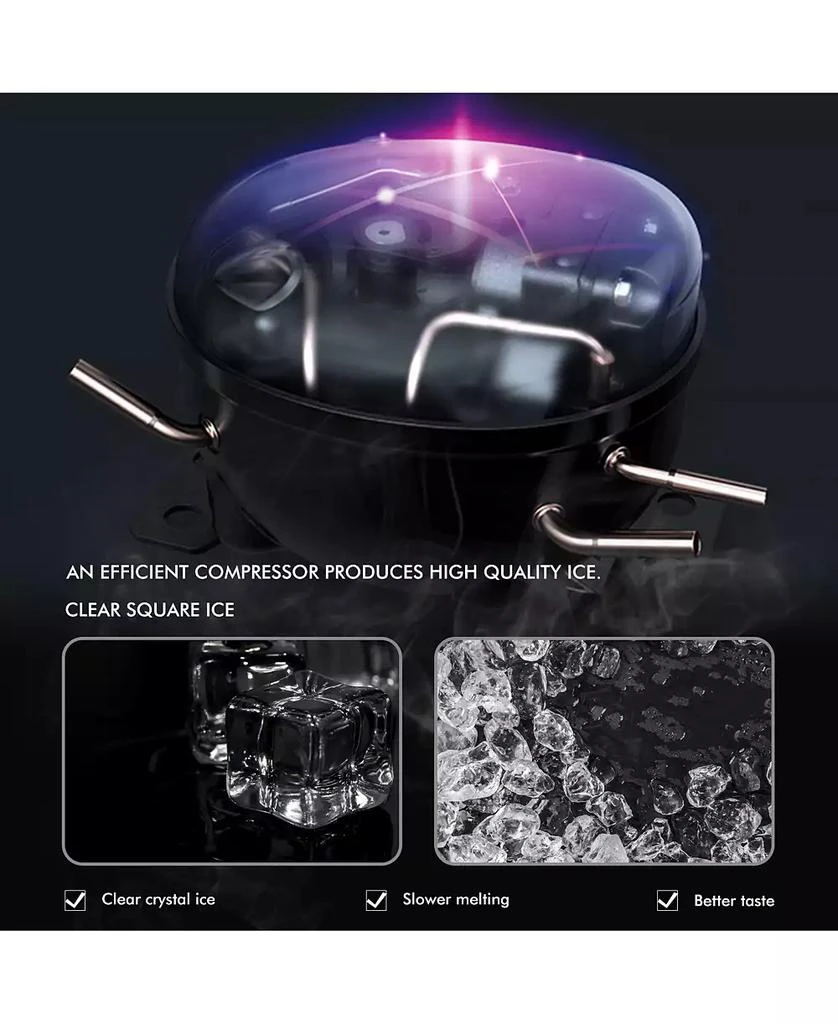 INOLAIT Countertop Electric Ice Maker with Ice Scoop and Basket 6