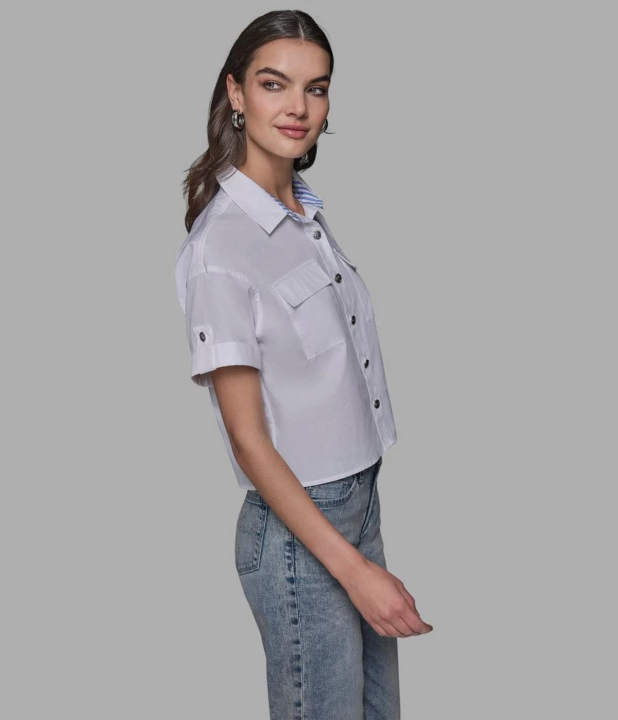 Karl Lagerfeld Paris POPLIN BUTTON FRONT TOP 4