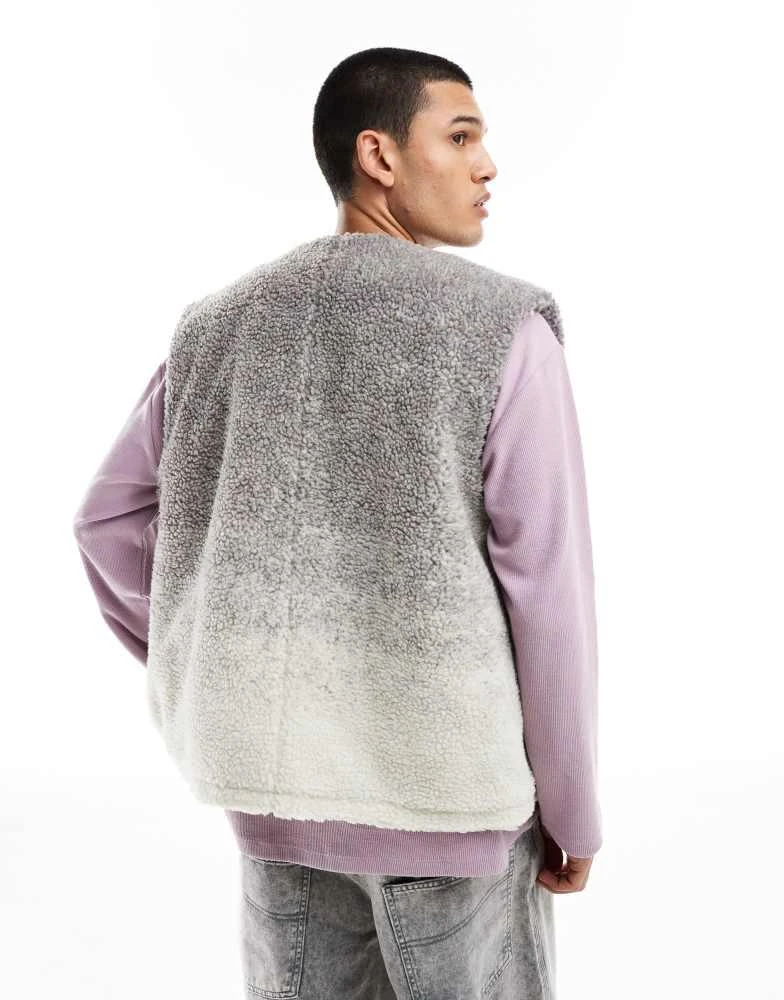 Native Youth Native Youth ombre borg waistcoat in grey 3