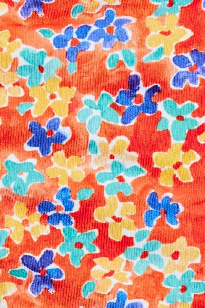 CAROLINE CONSTAS Leila gathered floral-print bandeau bikini top 4