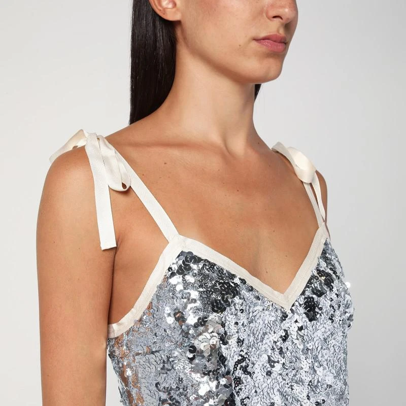 prada glitter dress Windsor Midnight Spark Glitter Velvet Cutout Mini Dress in Green | Size: M