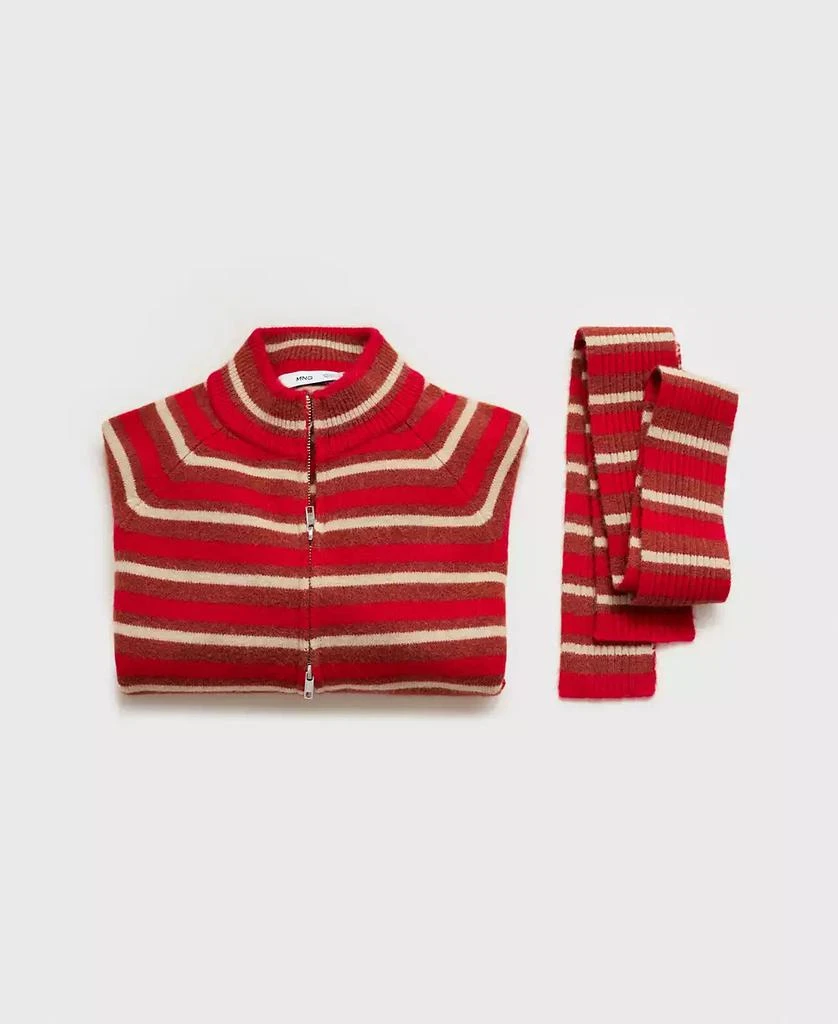 Mango Women's Striped Zip-Up Cardigan 5