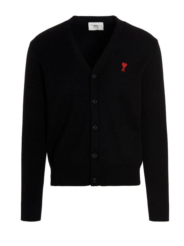 AMI AMI Paris Ami de Coeur Logo Embroidered Cardigan 1