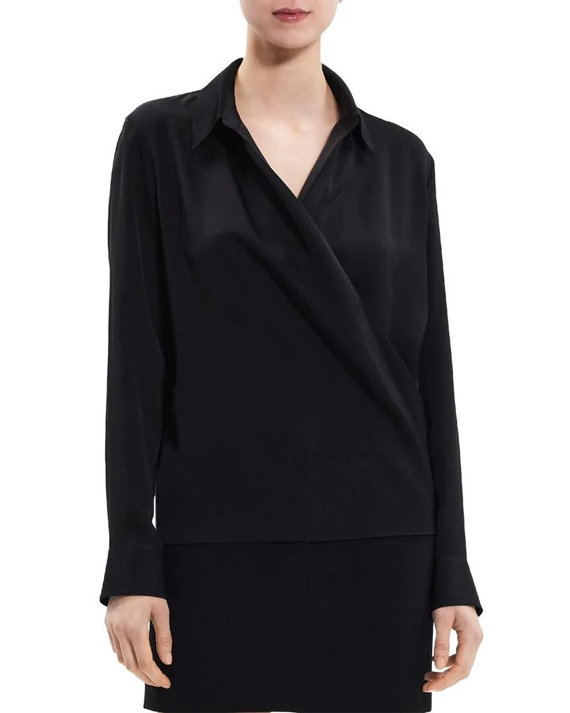 Theory Theory Wrap Silk Blouse 1