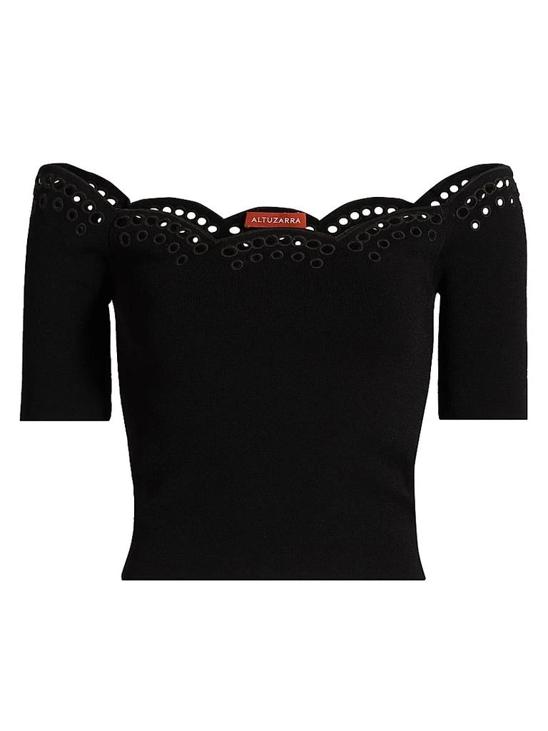 Altuzarra Posy Eyelet-Trim Off-The-Shoulder Top 1
