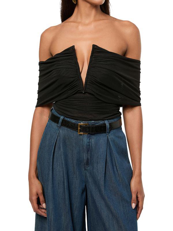 WeWoreWhat Ruched Off-The-Shoulder Bodysuit