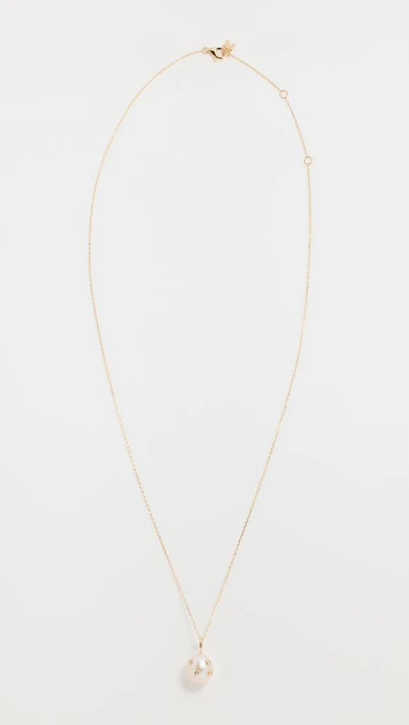 MATEO 14k Diamond Bezel Scattered Baroque Pearl Necklace 3