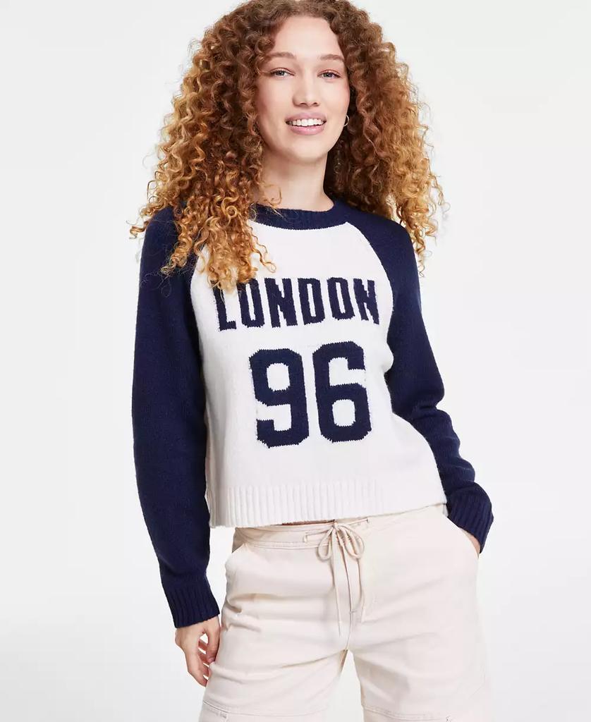 Ultra Flirt Juniors' Varsity Raglan-Sleeve Sweater