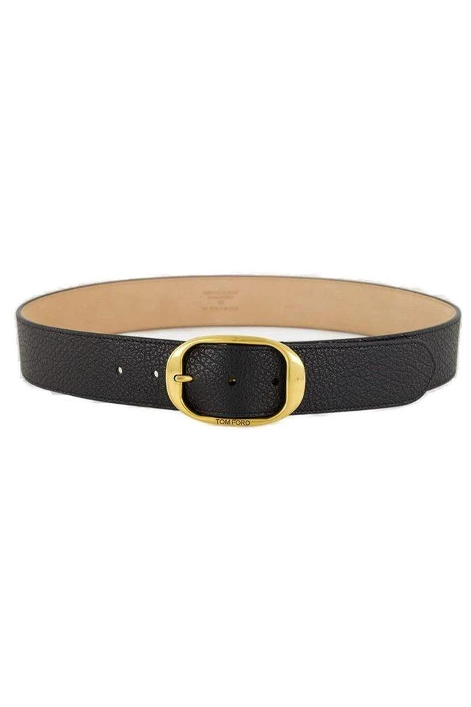 Tom Ford Tom Ford Oval-Buckle Textured Belt 1