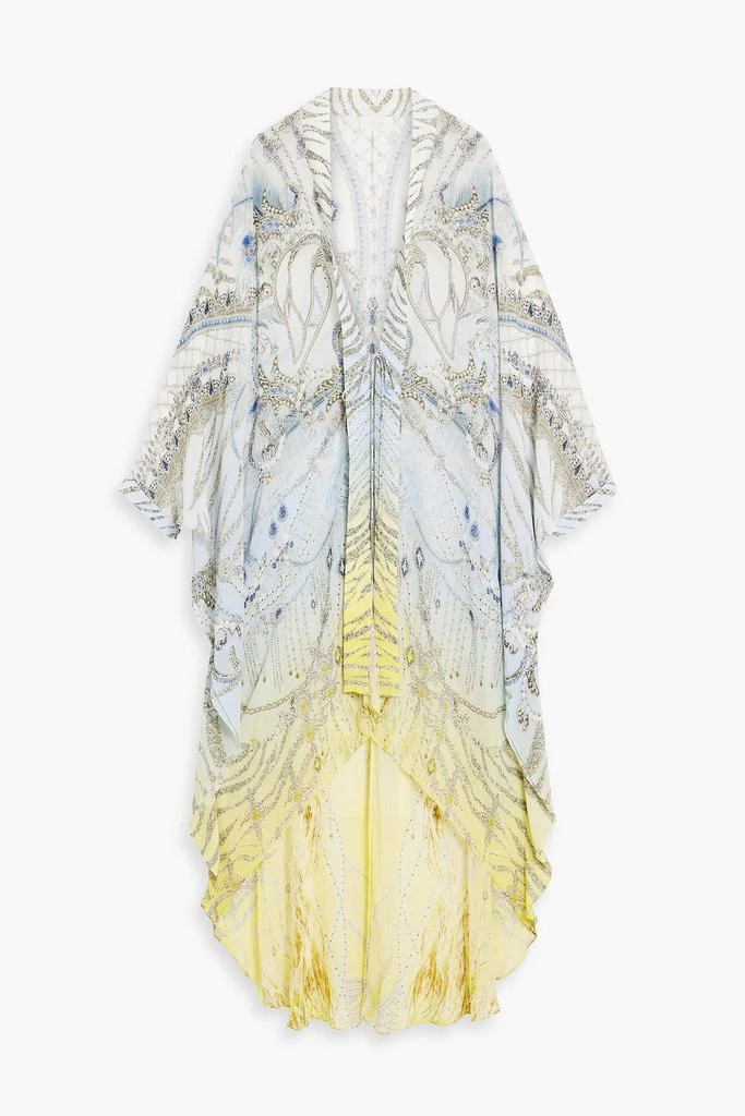 Camilla Crystal-embellished printed silk crepe de chine coverup 1
