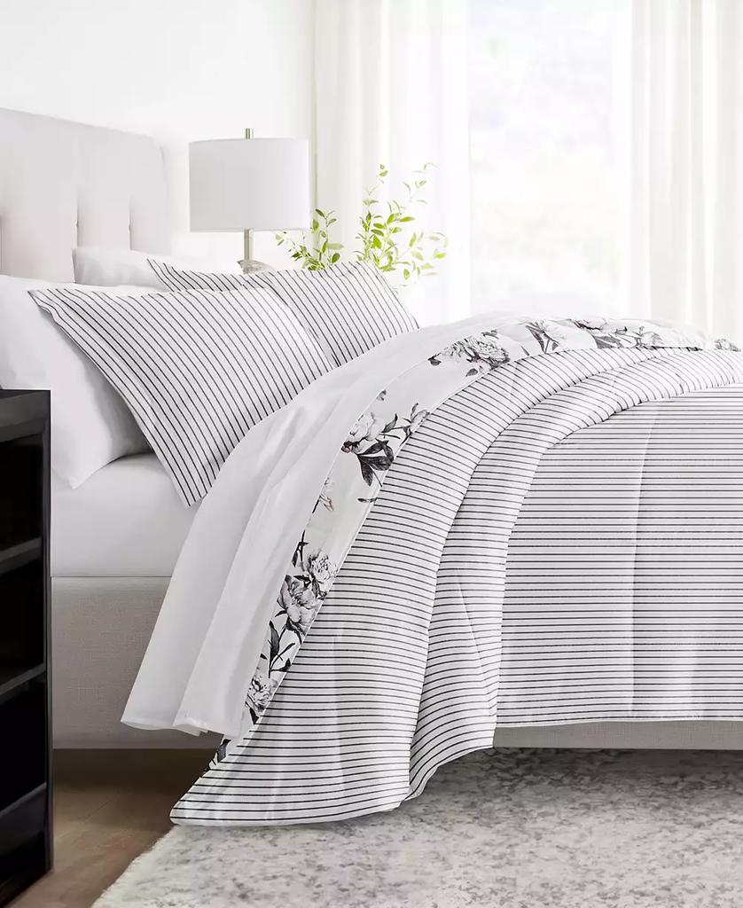 IENJOY HOME Vintage-Like Magnolia Stripe 2-Piece Comforter Set