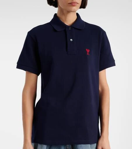 AMI Ami De Cœur cotton piqué polo shirt 7