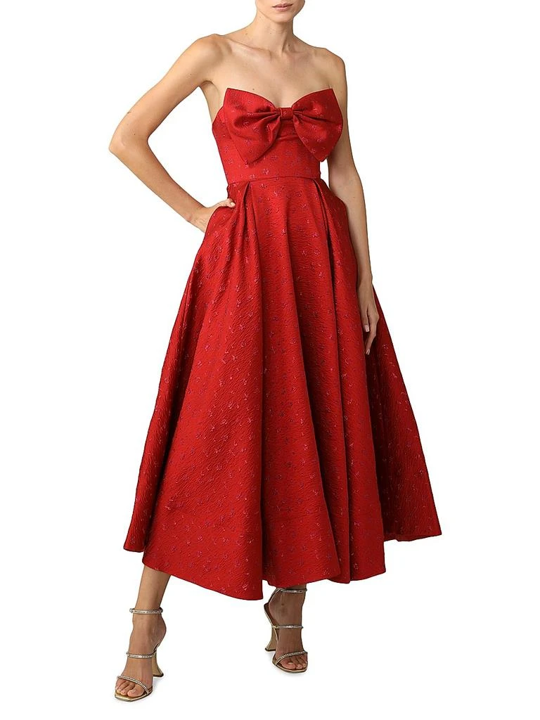 SAU LEE Juliette Jacquard Bow Cocktail Dress 2