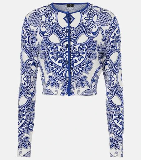 ETRO Cable-knit cropped cardigan 1