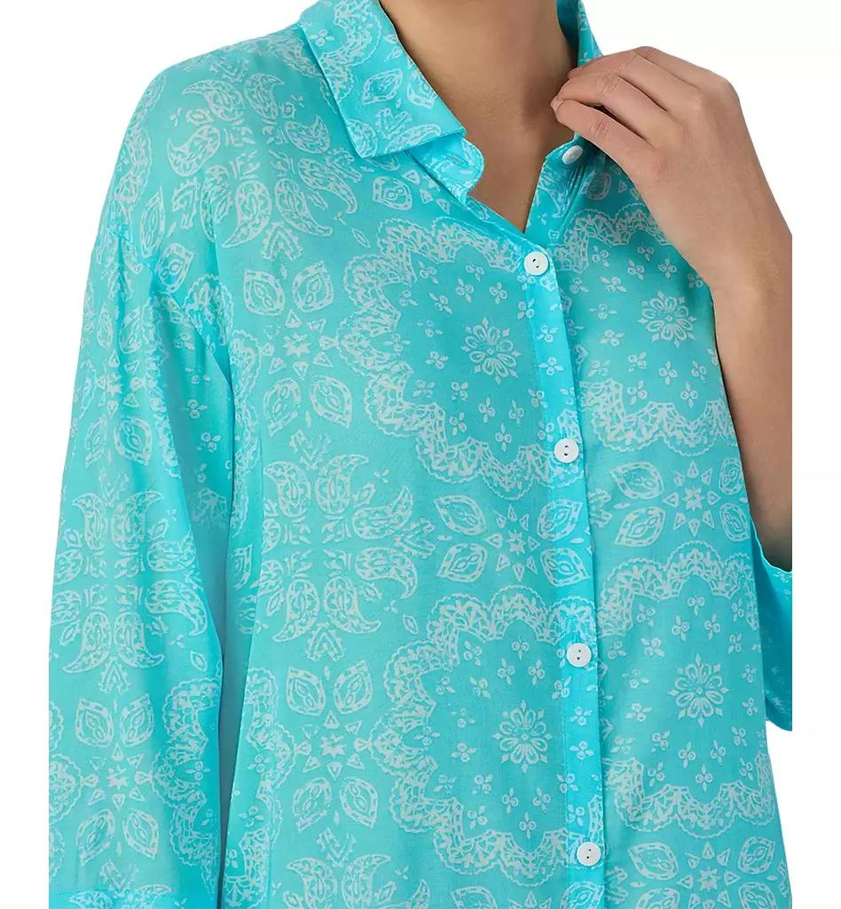 Ellen Tracy Women's Printed 3/4-Sleeve Midi Sleepshirt 4