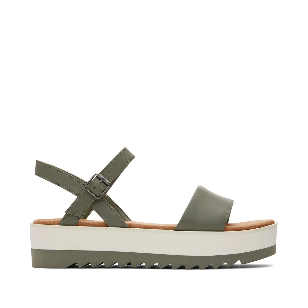 TOMS Shoes Brynn Vetiver Leather Platform Sandal 1