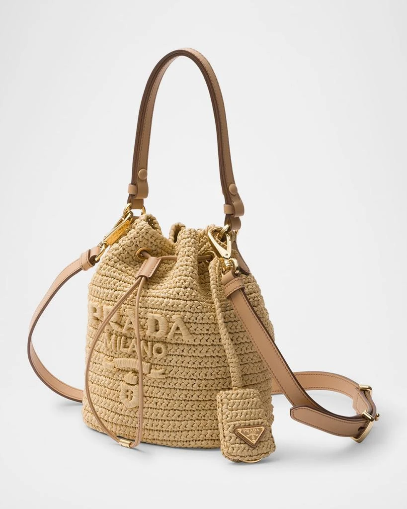 Prada Crochet and Leather Mini Bucket Bag 2