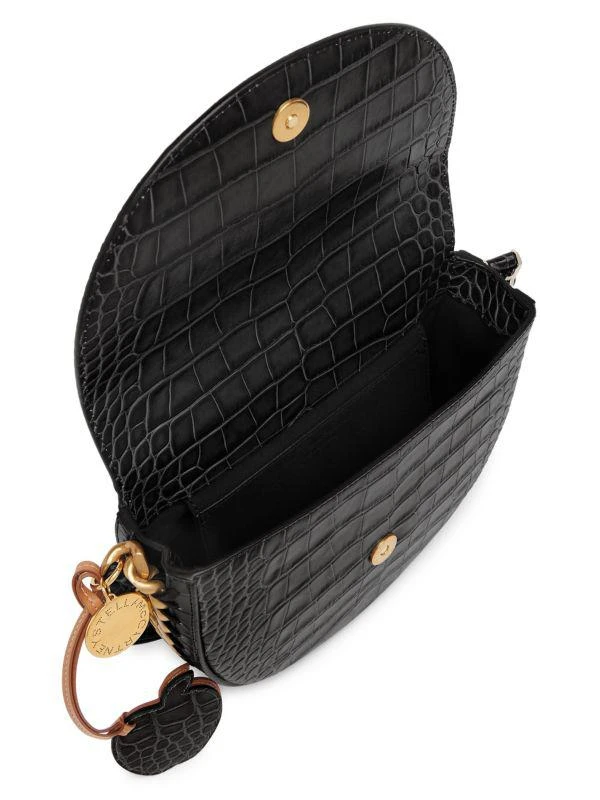 Stella McCartney Medium Crocodile-Embossed Saddle Bag 4