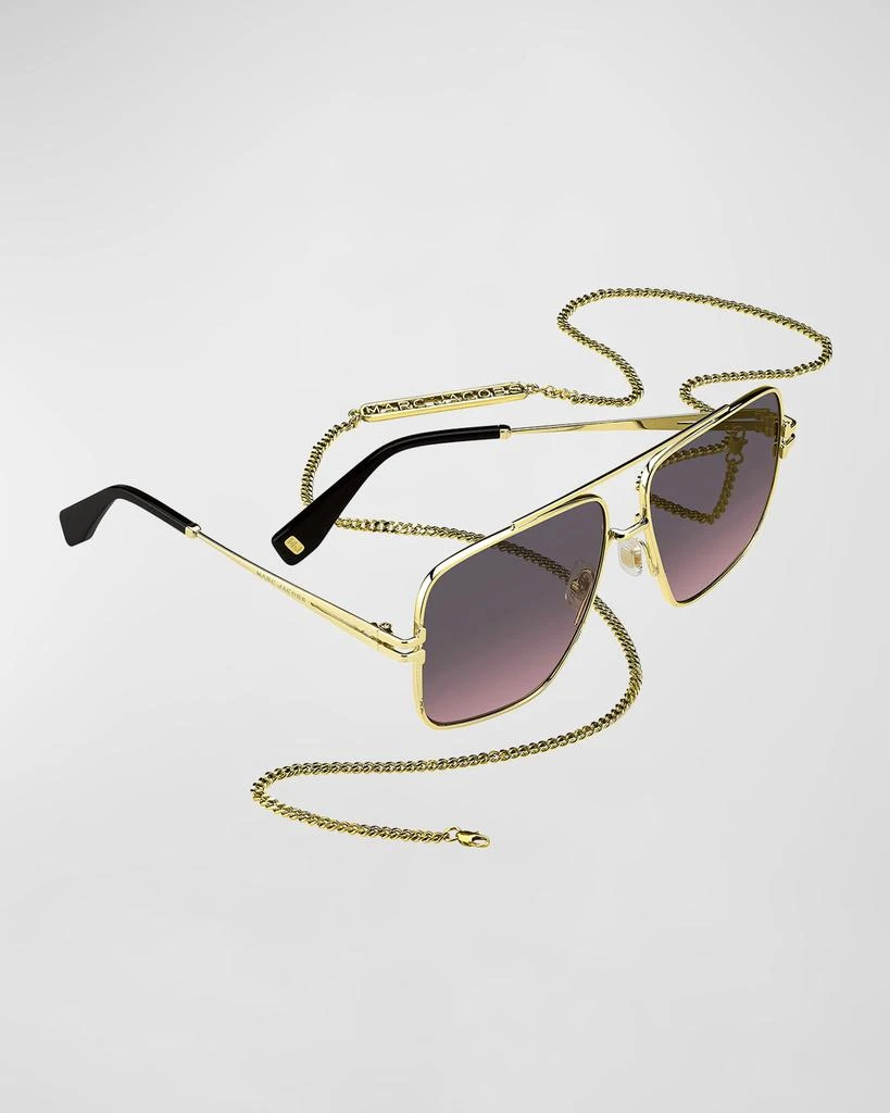 Marc Jacobs Chain Metal & Plastic Aviator Sunglasses 4