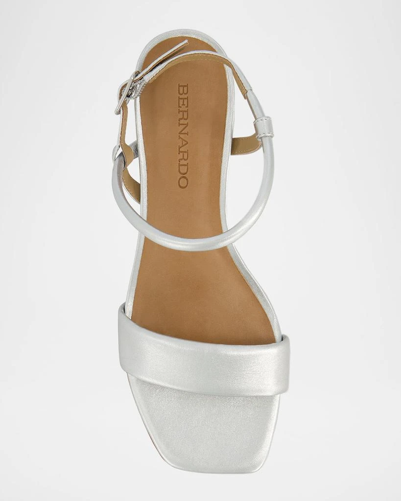 Bernardo Josei Ankle-Strap Metallic Leather Sandals 4
