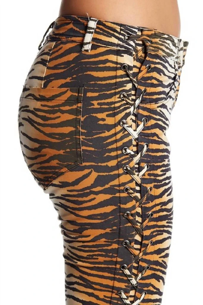 A.L.C. A.L.C. - Animal Print Lace Up Detail Skinny Pants 3