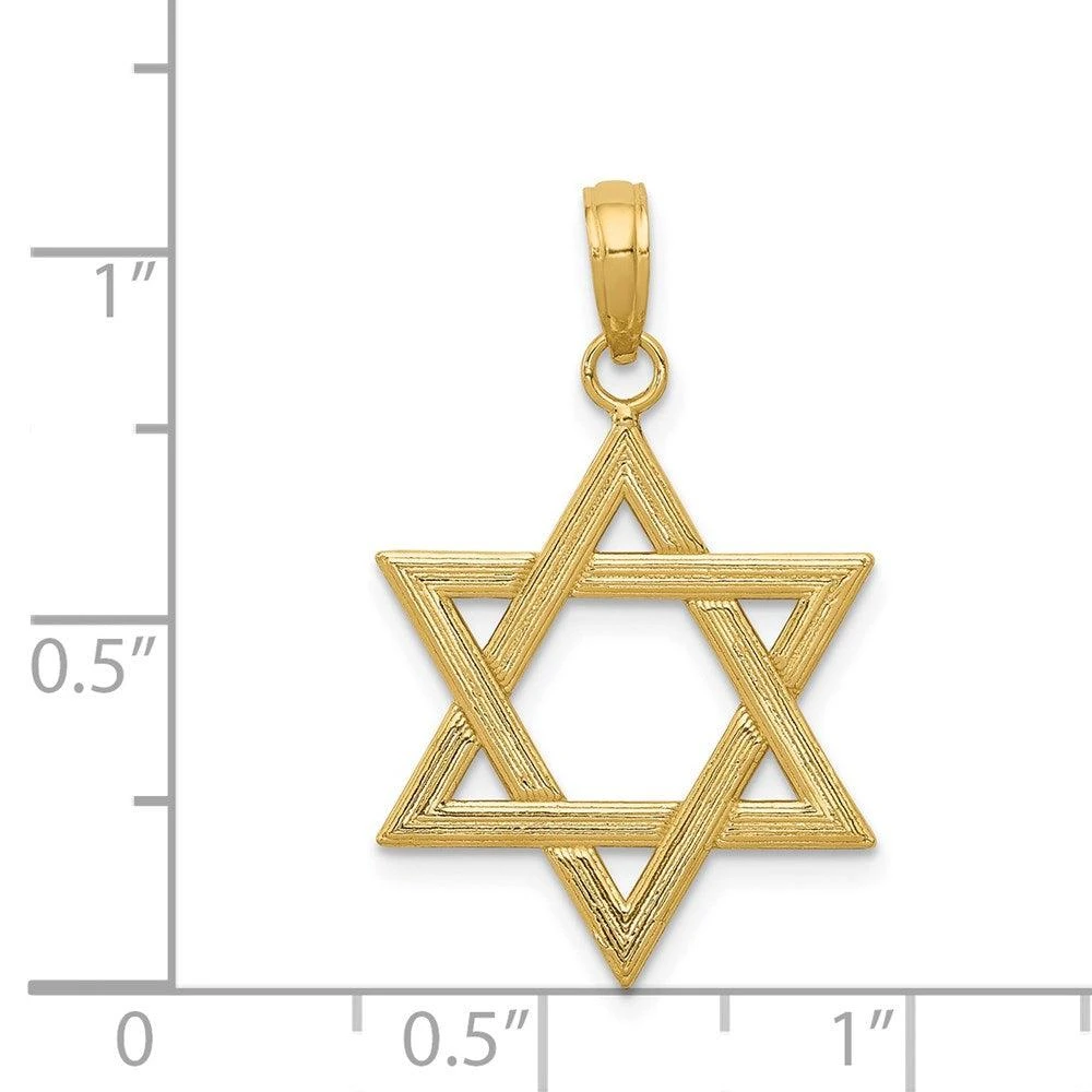 Diamond2Deal 14k Yellow Gold Polished Star of David Pendant 3