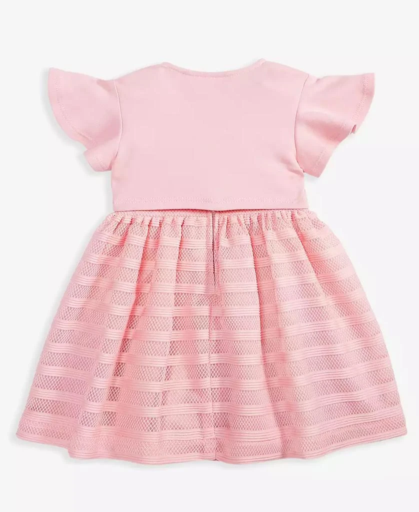 Bonnie Baby Baby Girls 2-Pc. Flutter Sleeved Knit Cardigan & Novelty Striped Knit Dress Set 3