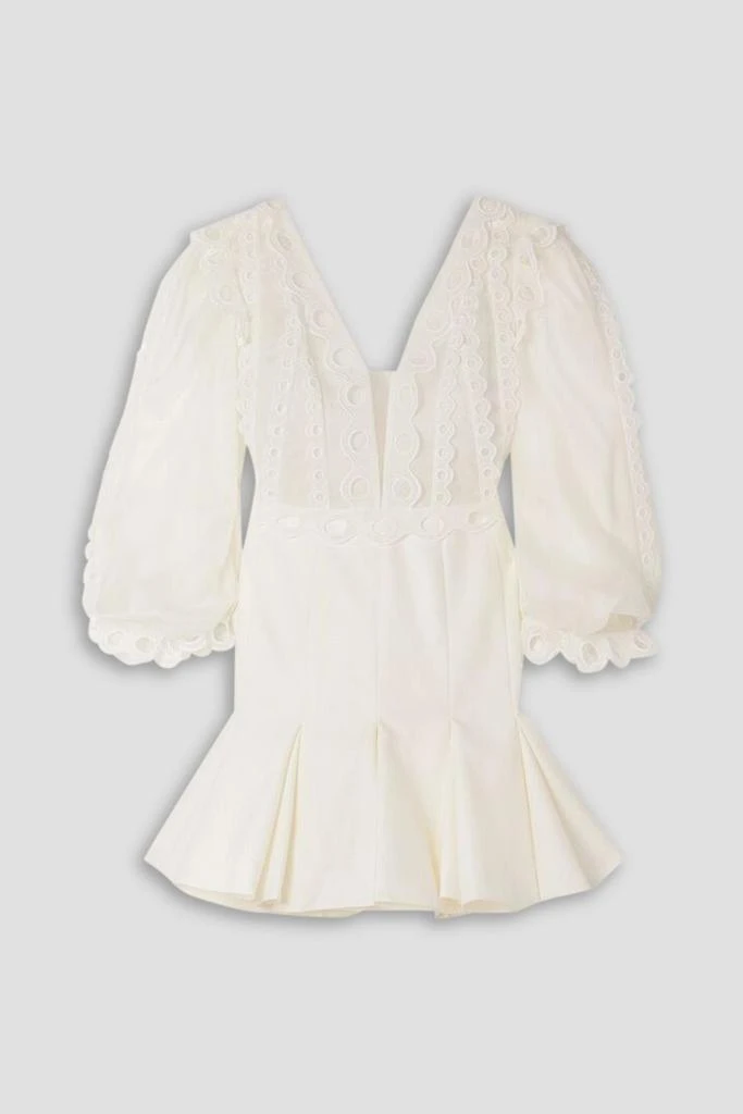 RIME ARODAKY Oia backless silk-organza, grain de poudre and broderie anglaise cotton mini dress 1