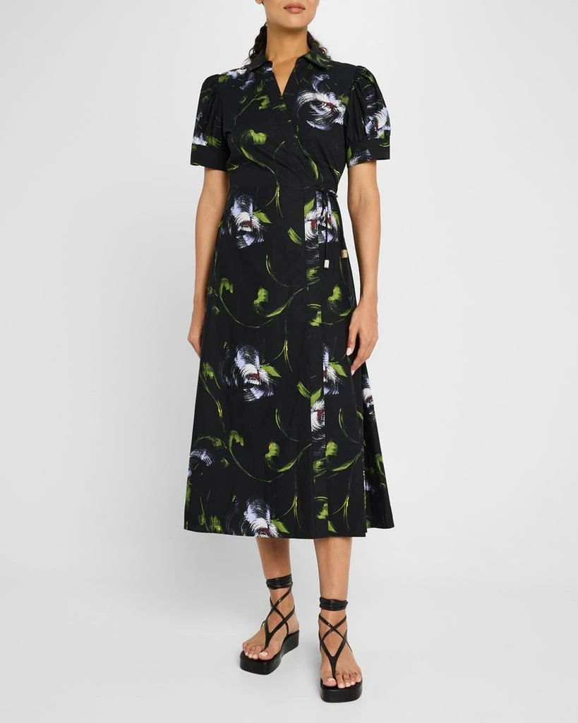 Tanya Taylor Shivon Printed Short-Sleeve Wrap Dress 2
