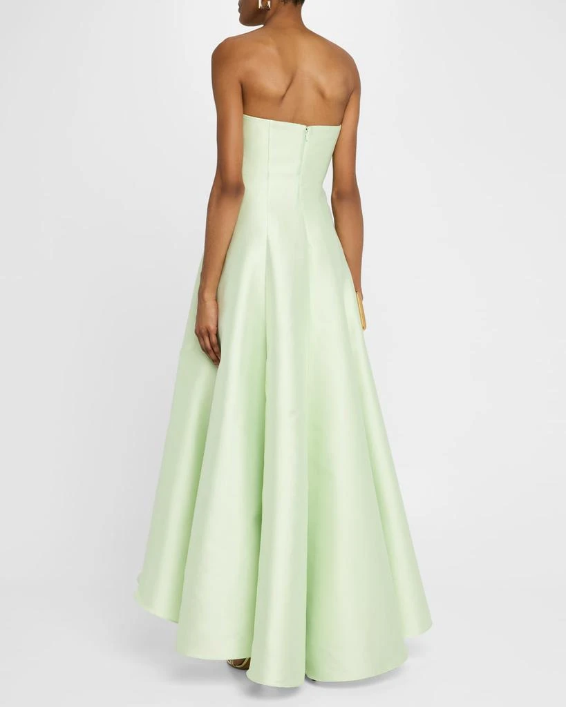 Badgley Mischka Strapless High-Low Pique Gown 3