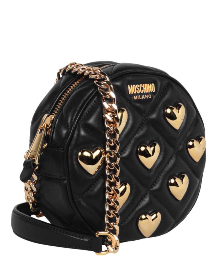 Moschino Heart Studs Quilted Crossbody Bag