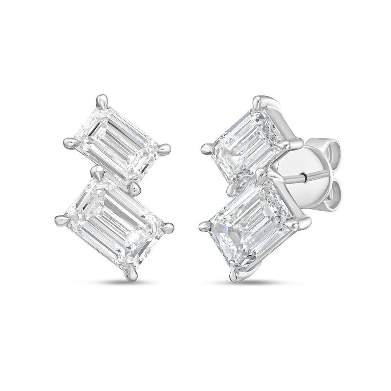 Diana M Jewels 14K WG Gold 2 Stone Earrings 3.00 Ct Tw 2