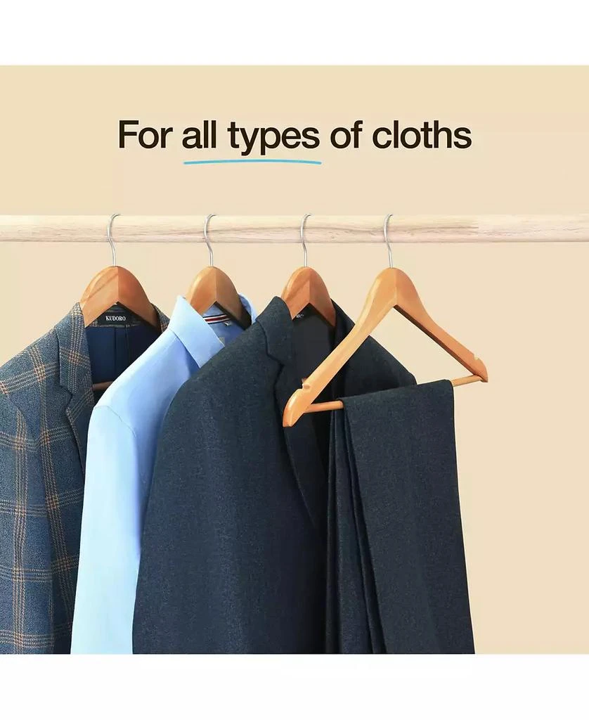 HomeIT 30 Pack Natural Wood Solid Wood Clothes Hangers, Coat Hanger, Wooden Hangers 2
